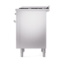 ILVE Nostalgie II Noblesse 36-Inch Propane Gas Dual Fuel Range and Solid Door Oven in Stainless Steel with Chrome Trim (UN36FQNMPSSCLP)