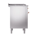 ILVE Nostalgie II Noblesse 36-Inch Propane Gas Dual Fuel Range and Solid Door Oven in Stainless Steel with Copper Trim (UN36FQNMPSSPLP)
