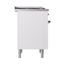 ILVE Nostalgie II Noblesse 36-Inch Propane Gas Dual Fuel Range and Solid Door Oven in White with Bronze Trim (UN36FQNMPWHBLP)