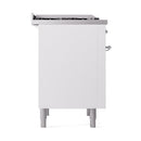 ILVE Nostalgie II Noblesse 36-Inch Natural Gas Dual Fuel Range and Solid Door Oven in White with Chrome Trim (UN36FQNMPWHC)