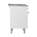 ILVE Nostalgie II Noblesse 36-Inch Propane Gas Dual Fuel Range and Solid Door Oven in White with Chrome Trim (UN36FQNMPWHCLP)