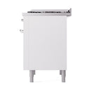 ILVE Nostalgie II Noblesse 36-Inch Propane Gas Dual Fuel Range and Solid Door Oven in White with Chrome Trim (UN36FQNMPWHCLP)