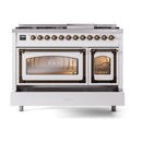 ILVE Nostalgie II Noblesse 48-Inch Dual Fuel Freestanding Range in Custom RAL with Bronze Trim (UN48FNMPRABLP)