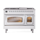 ILVE Nostalgie II Noblesse 48-Inch Dual Fuel Freestanding Range in Custom RAL with Chrome Trim (UN48FNMPRACLP)