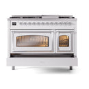 ILVE Nostalgie II Noblesse 48-Inch Dual Fuel Freestanding Range in Custom RAL with Chrome Trim (UN48FNMPRACLP)