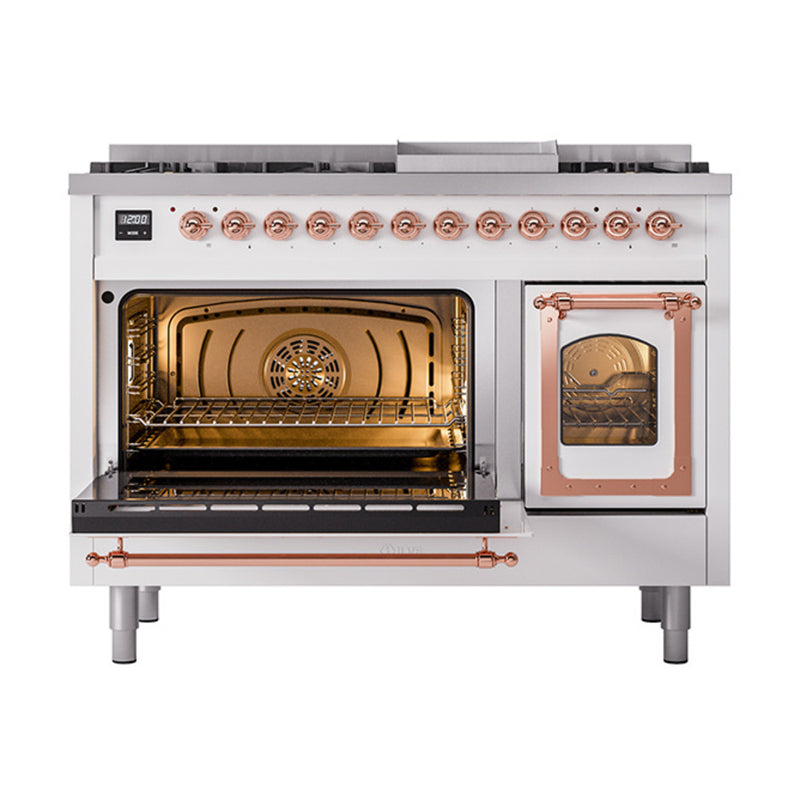ILVE Nostalgie II Noblesse 48-Inch Dual Fuel Freestanding Range in Custom RAL with Copper Trim (UN48FNMPRAP)