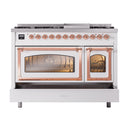ILVE Nostalgie II Noblesse 48-Inch Dual Fuel Freestanding Range in Custom RAL with Copper Trim (UN48FNMPRAPLP)
