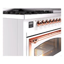 ILVE Nostalgie II Noblesse 48-Inch Freestanding Natural Gas Dual Fuel Range in Custom RAL with Copper Trim (UN48FNMPRAP)