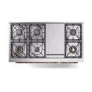 ILVE Nostalgie II Noblesse 48-Inch Freestanding Natural Gas Dual Fuel Range with Solid Door Oven in Matte Graphite with Copper Trim (UN48FQNMPMGP)
