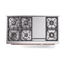 ILVE Nostalgie II Noblesse 48-Inch Dual Fuel Freestanding Range with Solid Door Oven in White with Copper Trim (UN48FQNMPWHPLP)