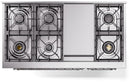 ILVE Nostalgie II Noblesse 48-Inch Dual Fuel Freestanding Range with Solid Door Oven in Antique White with Chrome Trim (UN48FQNMPAWCLP)