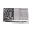 ILVE Nostalgie II Noblesse 48-Inch Natural Gas Dual Fuel Range with 5 Burners, Griddle, & French Top with Triple Glass Door Oven in Antique White with Bronze Trim (UN48FSNMPAWB)