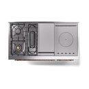 ILVE 48-Inch Nostalgie II Noblesse Natural Gas Dual Fuel Range with 5 Sealed Burners, Griddle, French Top and Solid Door Oven in Glossy Black with Copper Trim (UN48FSQNMPBKP)