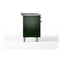 ILVE 48-Inch Nostalgie II Noblesse Propane Gas Dual Fuel Range with 5 Sealed Burners, Griddle, French Top and Solid Door Oven in Emerald Green with Bronze Trim (UN48FSQNMPEGBLP)