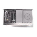 ILVE 48-Inch Nostalgie II Noblesse Propane Gas Dual Fuel Range with 5 Sealed Burners, Griddle, French Top and Solid Door Oven in Matte Graphite with Copper Trim