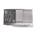 ILVE 48-Inch Nostalgie II Noblesse Natural Gas Dual Fuel Range with 5 Sealed Burners, Griddle, French Top and Solid Door Oven in Matte Graphite with Copper Trim