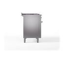 ILVE 48-Inch Nostalgie II Noblesse Propane Gas Dual Fuel Range with 5 Sealed Burners, Griddle, French Top and Solid Door Oven in Stainless Steel with Chrome Trim (UN48FSQNMPSSCLP)