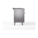 ILVE 48-Inch Nostalgie II Noblesse Natural Gas Dual Fuel Range with 5 Sealed Burners, Griddle, French Top and Solid Door Oven in Stainless Steel with Chrome Trim (UN48FSQNMPSSC)