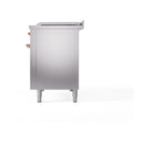 ILVE 48-Inch Nostalgie II Noblesse Natural Gas Dual Fuel Range with 5 Sealed Burners, Griddle, French Top and Solid Door Oven in Stainless Steel with Copper Trim (UN48FSQNMPSSP)