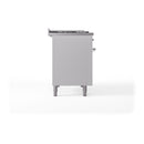 ILVE 48-Inch Nostalgie II Noblesse Propane Gas Dual Fuel Range with 5 Sealed Burners, Griddle, French Top and Solid Door Oven in White with Chrome Trim (UN48FSQNMPWHCLP)