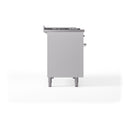 ILVE 48-Inch Nostalgie II Noblesse Natural Gas Dual Fuel Range with 5 Sealed Burners, Griddle, French Top and Solid Door Oven in White with Chrome Trim (UN48FSQNMPWHC)