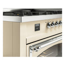 ILVE 60-Inch Nostalgie II Noblesse Natural Gas Dual Fuel Range   in Antique White with Chrome Trim (UN60FNMPAWC)
