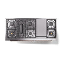 ILVE 60-Inch Nostalgie II Noblesse Natural Gas Dual Fuel Range   in Blue Grey with Copper Trim (UN60FNMPBGP)