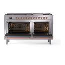 ILVE 60-Inch Nostalgie II Noblesse Natural Gas Dual Fuel Range   in Stainless Steel with Copper Trim (UN60FNMPSSP)