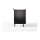 ILVE 60-Inch Nostalgie II Noblesse Propane Gas Dual Fuel Range with 9 Sealed Burners, Griddle, and Solid Door Oven in Glossy Black with Copper Trim (UN60FQNMPBKPLP)