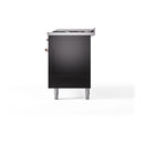 ILVE 60-Inch Nostalgie II Noblesse Propane Gas Dual Fuel Range with 9 Sealed Burners, Griddle, and Solid Door Oven in Glossy Black with Copper Trim (UN60FQNMPBKPLP)