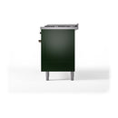 ILVE 60-Inch Nostalgie II Noblesse Propane Gas Dual Fuel Range with 9 Sealed Burners, Griddle, and Solid Door Oven in Emerald Green with Bronze Trim (UN60FQNMPEGBLP)