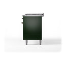 ILVE 60-Inch Nostalgie II Noblesse Natural Gas Dual Fuel Range with 9 Sealed Burners, Griddle, and Solid Door Oven in Emerald Green with Bronze Trim (UN60FQNMPEGB)