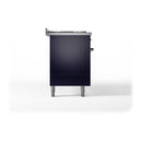 ILVE 60-Inch Nostalgie II Noblesse Propane Gas Dual Fuel Range with 9 Sealed Burners, Griddle, and Solid Door Oven in Midnight Blue with Bronze Trim (UN60FQNMPMBBLP)