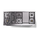 ILVE 60-Inch Nostalgie II Noblesse Propane Gas Dual Fuel Range with 9 Sealed Burners, Griddle, and Solid Door Oven in Midnight Blue with Chrome Trim (UN60FQNMPMBCLP)