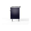ILVE 60-Inch Nostalgie II Noblesse Propane Gas Dual Fuel Range with 9 Sealed Burners, Griddle, and Solid Door Oven in Midnight Blue with Chrome Trim (UN60FQNMPMBCLP)