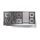 ILVE 60-Inch Nostalgie II Noblesse Propane Gas Dual Fuel Range with 9 Sealed Burners, Griddle, and Solid Door Oven in Midnight Blue with Copper Trim (UN60FQNMPMBPLP)