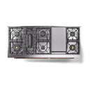 ILVE 60-Inch Nostalgie II Noblesse Dual Fuel Range with 9 Sealed Burners, Griddle, and Solid Door Oven in Matte Graphite with Copper Trim (UN60FQNMPMGP)