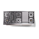 ILVE 60-Inch Nostalgie II Noblesse Propane Gas Dual Fuel Range with 9 Sealed Burners, Griddle, and Solid Door Oven in Matte Graphite with Copper Trim (UN60FQNMPMGPLP)