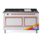 ILVE 60-Inch Nostalgie II Noblesse Natural Gas Dual Fuel Range with 9 Sealed Burners, Griddle, and Solid Door Oven in Custom RAL with Copper Trim (UN60FQNMPRAP)