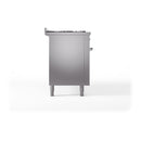 ILVE 60-Inch Nostalgie II Noblesse Natural Gas Dual Fuel Range with 9 Sealed Burners, Griddle, and Solid Door Oven in Stainless Steel with Chrome Trim (UN60FQNMPSSC)