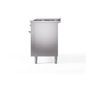 ILVE 60-Inch Nostalgie II Noblesse Natural Gas Dual Fuel Range with 9 Sealed Burners, Griddle, and Solid Door Oven in Stainless Steel with Chrome Trim (UN60FQNMPSSC)