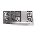 ILVE 60-Inch Nostalgie II Noblesse Propane Gas Dual Fuel Range with 9 Sealed Burners, Griddle, and Solid Door Oven in Stainless Steel with Copper Trim (UN60FQNMPSSPLP)