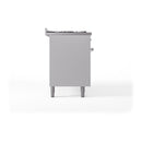 ILVE 60-Inch Nostalgie II Noblesse Natural Gas Dual Fuel Range with 9 Sealed Burners, Griddle, and Solid Door Oven in White with Chrome Trim (UN60FQNMPWHC)