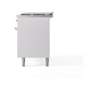 ILVE 60-Inch Nostalgie II Noblesse Propane Gas Dual Fuel Range with 9 Sealed Burners, Griddle, and Solid Door Oven in White with Copper Trim (UN60FQNMPWHPLP)
