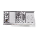 ILVE 60-Inch Nostalgie II Noblesse Propane Gas Dual Fuel Range with 7 Sealed Burners, Griddle, French Top, and Triple Glass Door Oven in Emerald Green with Bronze Trim (UN60FSNMPEGBLP)