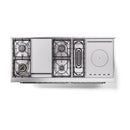 ILVE 60-Inch Nostalgie II Noblesse Propane Gas Dual Fuel Range with 7 Sealed Burners, Griddle, French Top, and Triple Glass Door Oven in Emerald Green with Chrome Trim (UN60FSNMPEGCLP)
