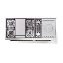 ILVE 60-Inch Nostalgie II Noblesse Propane Gas Dual Fuel Range with 7 Sealed Burners, Griddle, French Top, and Triple Glass Door Oven in Custom RAL with Bronze Trim (UN60FSNMPRABLP)
