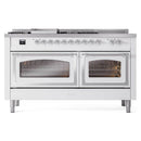ILVE 60-Inch Nostalgie II Noblesse Natural Gas Dual Fuel Range with 7 Sealed Burners, Griddle, French Top, and Triple Glass Door Oven in Custom RAL with Chrome Trim (UN60FSNMPRAC)