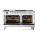 ILVE 60-Inch Nostalgie II Noblesse Propane Gas Dual Fuel Range with 7 Sealed Burners, Griddle, French Top, and Triple Glass Door Oven in Custom RAL with Chrome Trim (UN60FSNMPRACLP)