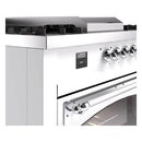 ILVE 60-Inch Nostalgie II Noblesse Natural Gas Dual Fuel Range with 7 Sealed Burners, Griddle, French Top, and Triple Glass Door Oven in Custom RAL with Chrome Trim (UN60FSNMPRAC)